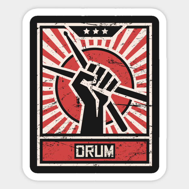 DRUM – Propaganda Drummer Poster Sticker by MeatMan